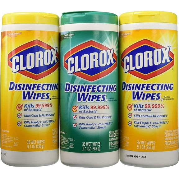 Clorox Wet Wipes Lemon Fresh & Fresh Scent - Household Cleaning Wipes - 3 Count