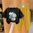 thumbnail image 2 of Odeerbi 2-12 Años Niño Niña Conjunto de Verano Camiseta de Manga Corta de Algodón Ice Silk Pantalón de Chándal Conjunto de Dos Piezas de Ropa Interior Estampada, 2 of 4