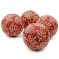 thumbnail image 2 of Oriental Furniture 4" Red and Beige Flowers Porcelain Ball Set, 2 of 5