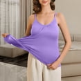 thumbnail image 6 of Plus Size Camisole Tops for Women Purple Tank Top with Built in Bras Adjustable Spaghetti Strap Cami Top Tank Top Undershirts Women, 6 of 7