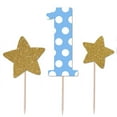thumbnail image 2 of 1st Birthday Sky Blue Cupcake Topper Set, 2 of 2