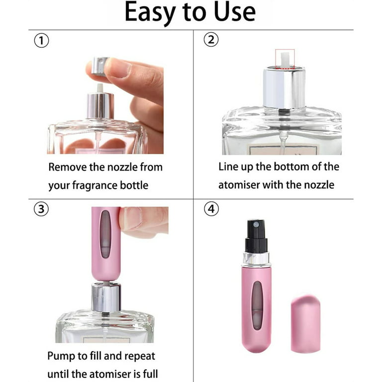  DEPOZA 4Pcs Perfume Atomizer Travel Spray Bottle 0.16 OZ  Refillable Portable Empty Mini Size 5ML : Beauty & Personal Care