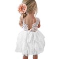 thumbnail image 2 of Topmaker Backless A-line Lace Back Flower Girl Dress 3T, Non-Beads-White, 2 of 2
