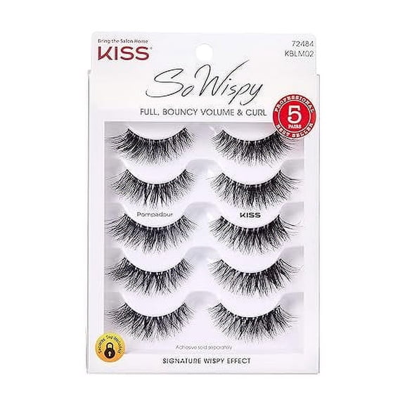 Kiss So Wispy Pompadour Lashes, 5 Pairs, 3 Pack