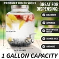 thumbnail image 3 of 1 Gallon Cold Brew Coffee Maker – Thick Glass Pitcher with Stainless Steel Filter, Lid & Spout – Large Mason Jar Container Dispenser - Iced Coffee & Sun Tea Brewer for Fridge – Silver, 3 of 8