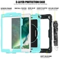 thumbnail image 2 of For Apple iPad Mini 4th / Mini 5th Generation Shockproof Protective 360 Rotating Stand W. Strap Case Cover - Black/Black, 2 of 5