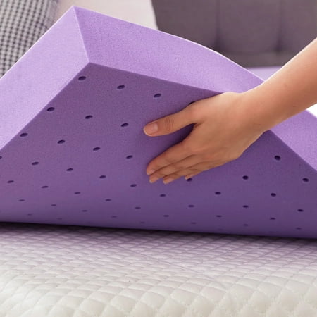 SINWEEK 2 Inch Gel Memory Foam Mattress Topper Ventilated Soft Mattress Pad  Bed Topper  CertiPUR-US Certified  Full Size  Purple