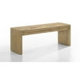 thumbnail image 1 of Meni 51 Inch Wide Dining Bench, Panel Legs, Oak Brown Solid Wood, 1 of 7