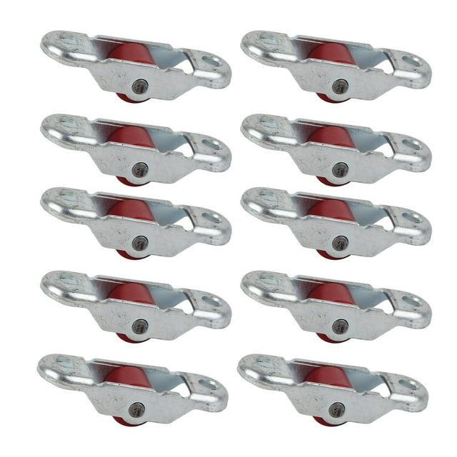 Polea De Ventana De Puerta Corredera De 10 Uds., Herrajes De Acero Inoxidable De 12mm Rueda única De Plástico De Rodillo Silencioso Duradero con Base para Gabinete