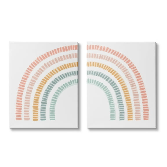 Stupell Industries Patterned Rainbow Arches Abstract Painting Gallery Wrapped Canvas Art Print Wall Art, 16 x 20, Set of 2