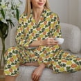 thumbnail image 6 of Honeii Monstera Leaves print Women's Pajama Sets Long Sleeve Button Down Sleepwear Nightwear Soft Pjs Lounge Sets-XX-Large, 6 of 7