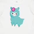 thumbnail image 4 of Inktastic Blue Llama, Cute Llama, Alpaca, Flowers Girls Baby T-Shirt, 4 of 5