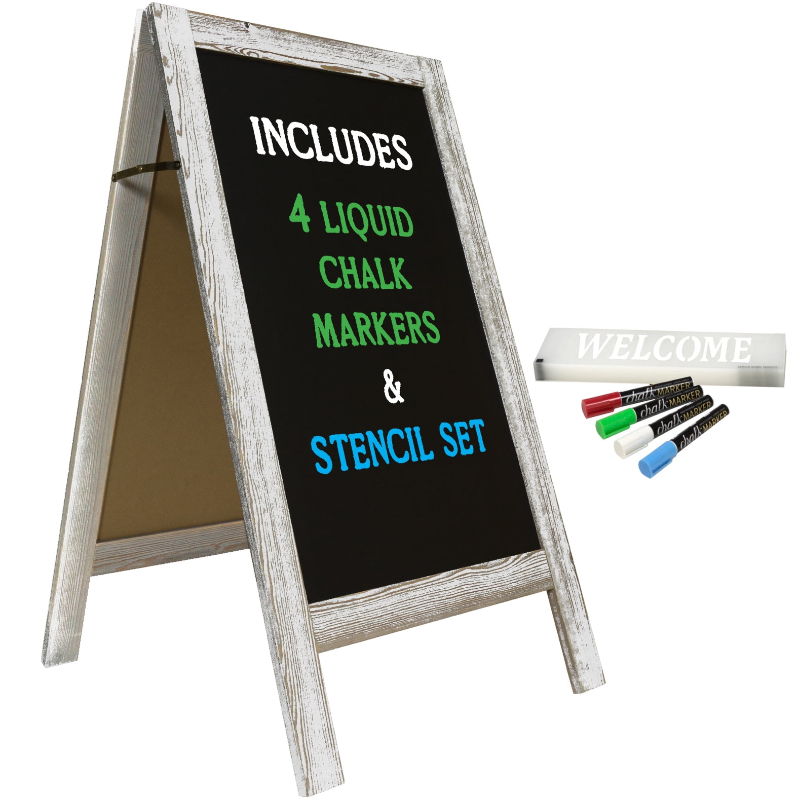 Chalkboard with Collapsible Wooden Easel 11-3/4-Inch 