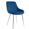 thumbnail image 1 of Ensemble de deux chaises d'appoint de mi-siècle en velours et métal – bleues, 1 of 7