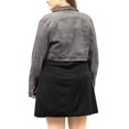 thumbnail image 5 of GRACE & GRANDEUR Women's Plus Jean Jackets Button Down Denim Bomber Jacket, 5 of 5