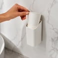 thumbnail image 5 of Wall Mounted Storage Organizer Caddy, White Plastic No-Drill Adhesive Hanging Box for Kitchen Utensils, Bathroom Toiletries, Office Supplies, 5 of 6