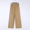 thumbnail image 5 of Baberdicy Women's Wide Leg Lounge Pants with Pockets Lightweight High Waisted Adjustable Tie Knot Loose Trousers Khaki, Size: S-3Xl, 5 of 9