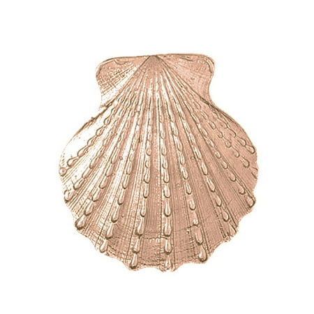 14K Rose Gold Shell Pendant - 42 mm