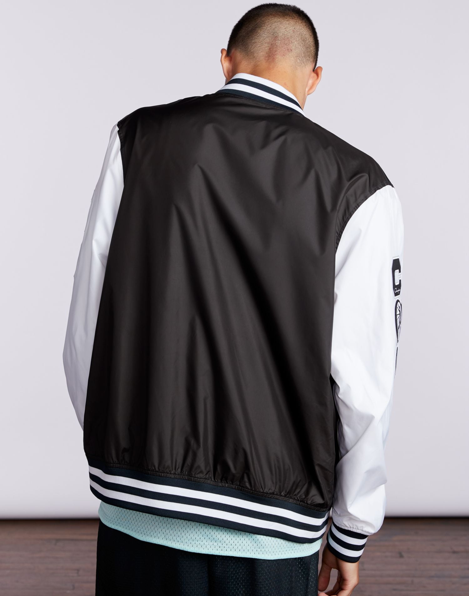 Champion varsity baseball jacket in green