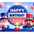 thumbnail image 4 of Patriotic Design Happy Birthday Banner Red Blue White Balloon Decoration Fourth of July Independence Day Celebration for Birthday Party Event Decoration Holiday, 4 of 8