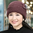 thumbnail image 4 of Womens Hats Winter, Womens Winter Warm Floral Knitted Crochet Beanie Slouchy Wool Hat, 4 of 8