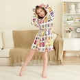thumbnail image 3 of FORMRS Niños Bathrobe Unisex Hooded Robe Soft Plush Pajamas Sleepwear, Size 2-3T, Colorful Jam Jars, 3 of 7