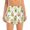 thumbnail image 2 of Vsdgher Avocado Playing Music Print Women's Running Double Layer Shorts High Waisted with Pockets Elastic Yoga Workout Athletic Gym Sports, 2 of 8
