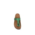 thumbnail image 4 of Women Soft Cork Footbed PU Leather Hook and Loop T Strap Flip Flops (Premium PU Green / 10 ), 4 of 4