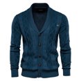 thumbnail image 1 of Cárdigan de algodón Argyle para hombre, cárdigan informal de un solo pecho de Color sólido, cárdigans de negocios para hombre, nuevo suéter de moda de invierno para hombre, 1 of 5