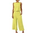thumbnail image 5 of GZWYHT Sets for Women Lounge Sets for Women Women Suit Fashion Comfortable Vest And Long Pants Solid Color Top Set Suit 2 Piece Sets for Women Summer Sets for Women Yellow S, 5 of 8