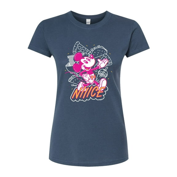 Disney - Nice Mickey - Juniors Fitted Graphic T-Shirt