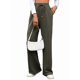 thumbnail image 3 of Pantalones Deportivos Casuales para Mujer, de Pierna , Holgados, con Cordón Ajustable, Cintura Alta, Elásticos y Bolsillos. Verde XXL, 3 of 9