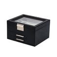 thumbnail image 2 of Joyero de 3 capas Yuyangstore con ventana de cristal negro, 2 of 8