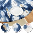 thumbnail image 4 of Blue White Tie Dye Mandala Pattern Round Fitted Tablecloth with Elastic Edge,Dining Table Cover Waterproof,Outdoor Round Tablecloth for Camping,Dining,Indoor and Outdoor, 4 of 7
