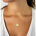 thumbnail image 4 of Yellow Gold Plated Initial Disc A - Z Rainbow Cubic Zirconia Letter Pendant Mens Womens Necklace, Giorgio Bergamo Gold, J, 4 of 6