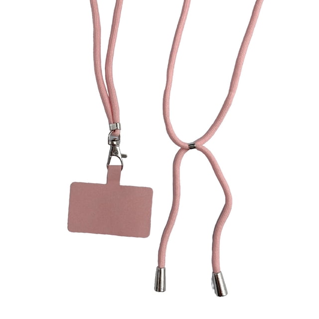 sweethay Cordones anticaída universales para teléfono, parche cruzado para teléfono móvil, cuerda colgante para el cuello, correa ajustable, Teléfono y Comunicación Rosado