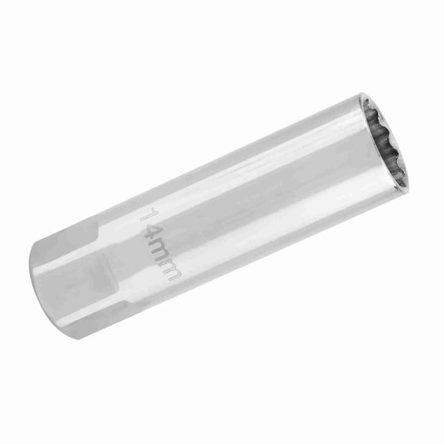 Llave de vaso para bujía de pared delgada magnética de 14 mm para