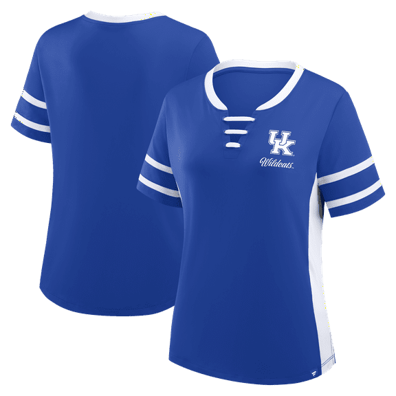 Women's Fanatics Royal/White Kentucky Wildcats Be Fearless Athena Lace-Up T-Shirt