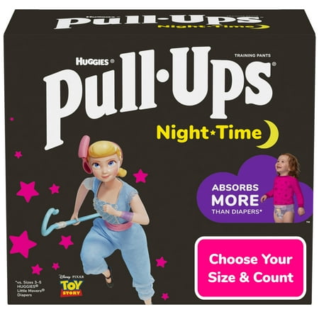 Pull-Ups Girls' Night-Time Training Pants, 2T-3T, 68 Ct (Select for More Options)