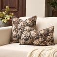 thumbnail image 2 of SUSIELADY Floral Pillow Cover 20 x 12 Inches – Vintage Chenille Rectangular Throw Pillow, Soft Decorative Farmhouse Accent for Couch Sofa Living Room Bedroom, 1 Piece, Coffee Brown, 2 of 6