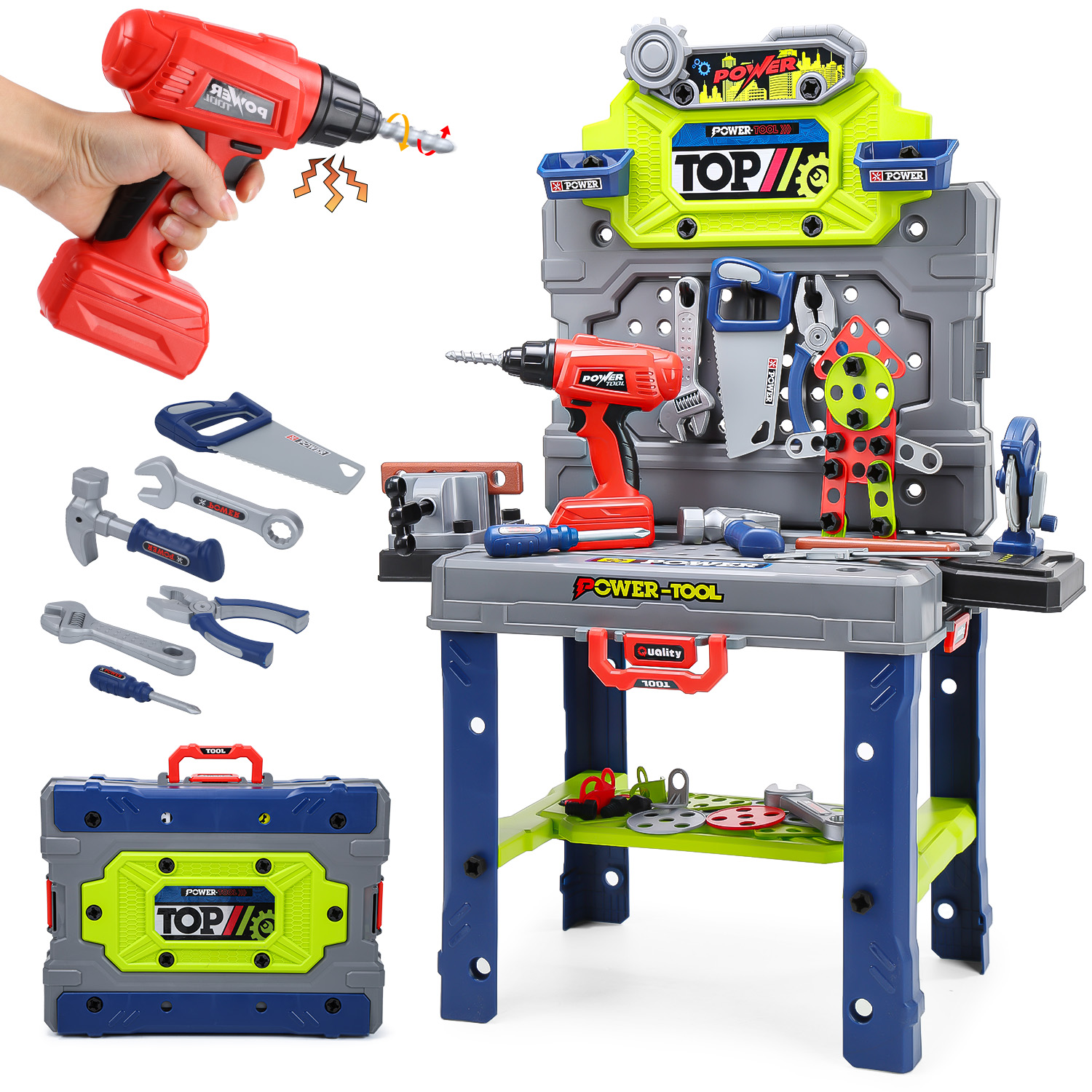 JoyStone 2-in-1 Kids Tool Bench with Electric Drill photo 6