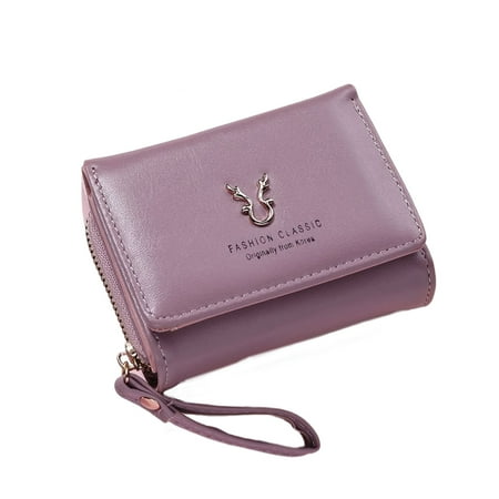 

Short Wallet Purse for Women Easy to Carry Splash-proof Card Holder for Party Wedding Shopping Purple