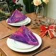 thumbnail image 3 of 1 Pack 20'' x20" Satin Table Napkins Dinner Napkins for wedding Party Decoration events Neon Pink Wavy Lines, 3 of 6
