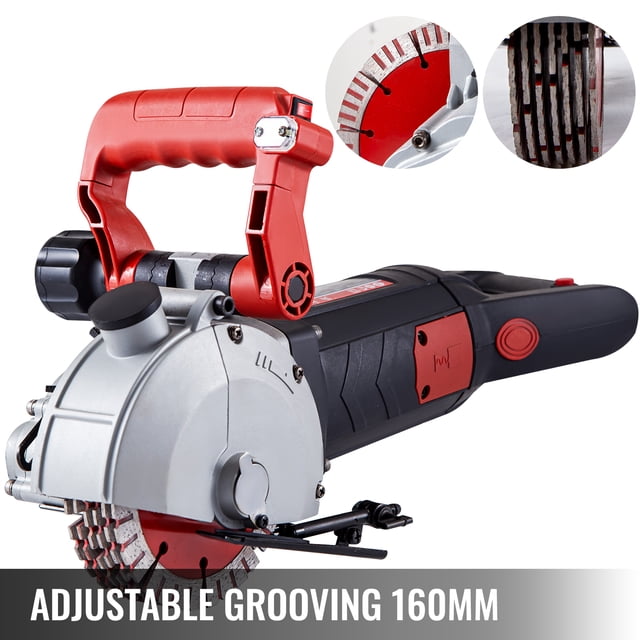 VEVOR 5800W Wall Chaser 38mm/1.5 Ancho de corte,Máquina cortadora de ranuras de pared 52mm/2 Profundidad de corte,Máquina ranuradora de pared con 8 hojas de sierra 6.3Diámetro 5000r/Min,
