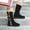 Black, variant on Boots For Women Pumps High Heel Rubber Slip-On Boots For Women Knee High Brown 43(US:9.5)