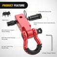 thumbnail image 4 of Nilight Anti-Theft Shackle Hitch Receiver 2Inch 45000 LBs Breaking Strength 3/4" Anti-Theft D Ring Shackle 5/8" Trailer Hitch Lock Pin Heavy Duty Solid Towing Kit for Trucks Off Road (Red), 4 of 9