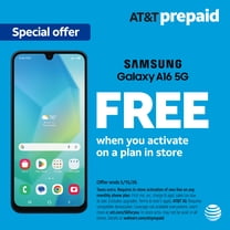 AT&T Samsung Galaxy A16 5G, 64GB, Blue Black - Prepaid Smartphone