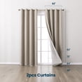 thumbnail image 4 of Sleep Zone 100% Blackout Curtains for Bedroom Full Light Blocking Curtains, Two-Sided Reversible Window Curtain for Living Room 2 Panels, 52" x 84" Taupe, 4 of 8