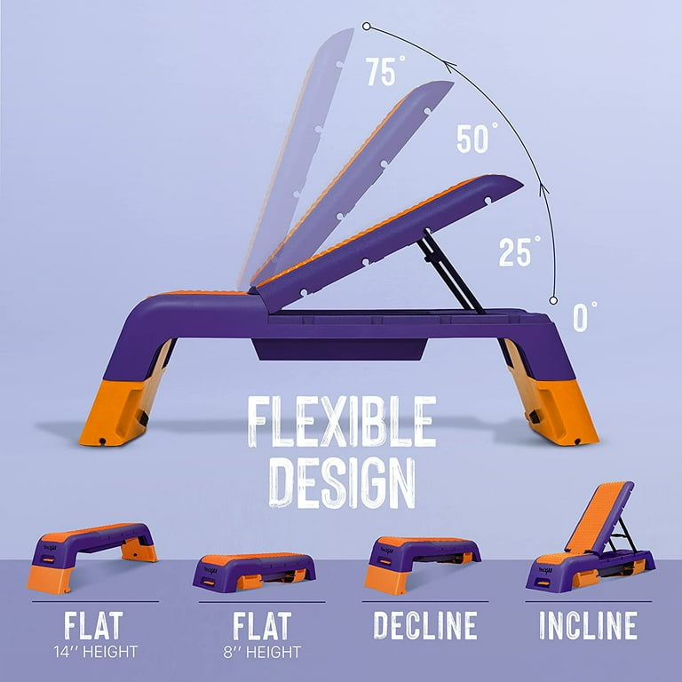 Yes4All Multifunctional Fitness Aerobic Step Platform and Aerobic Deck Orange and Purple Walmart