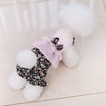 thumbnail image 3 of CSChome Dog Jumpsuit Dog Jumpsuit Round Neck Ruffles Hem Floral Printed Bowknot Romper Pet Jumpsuits, 3 of 6